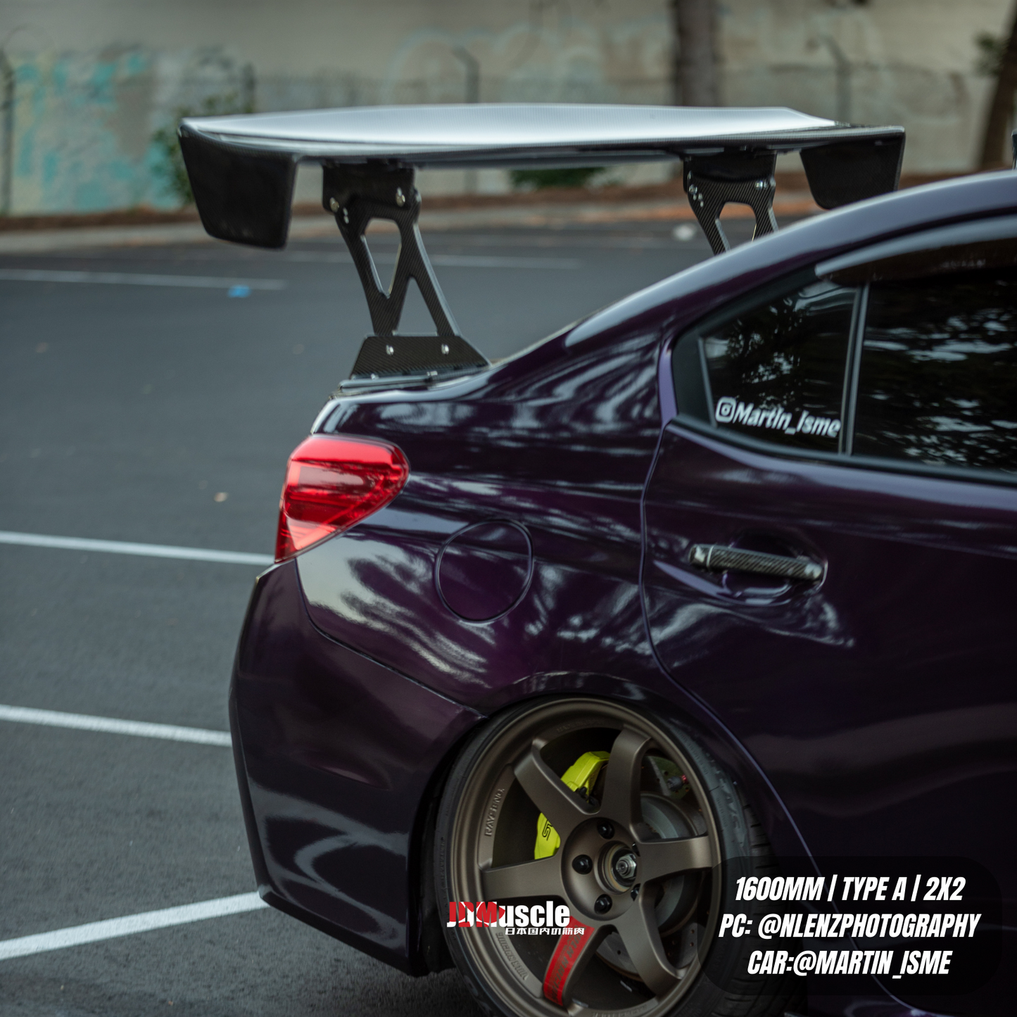 JDMuscle 15-21 WRX/STI Carbon Fiber Replacement Spoiler Base for JDMuscle VS Style Euro GT or Varis GT Wing
