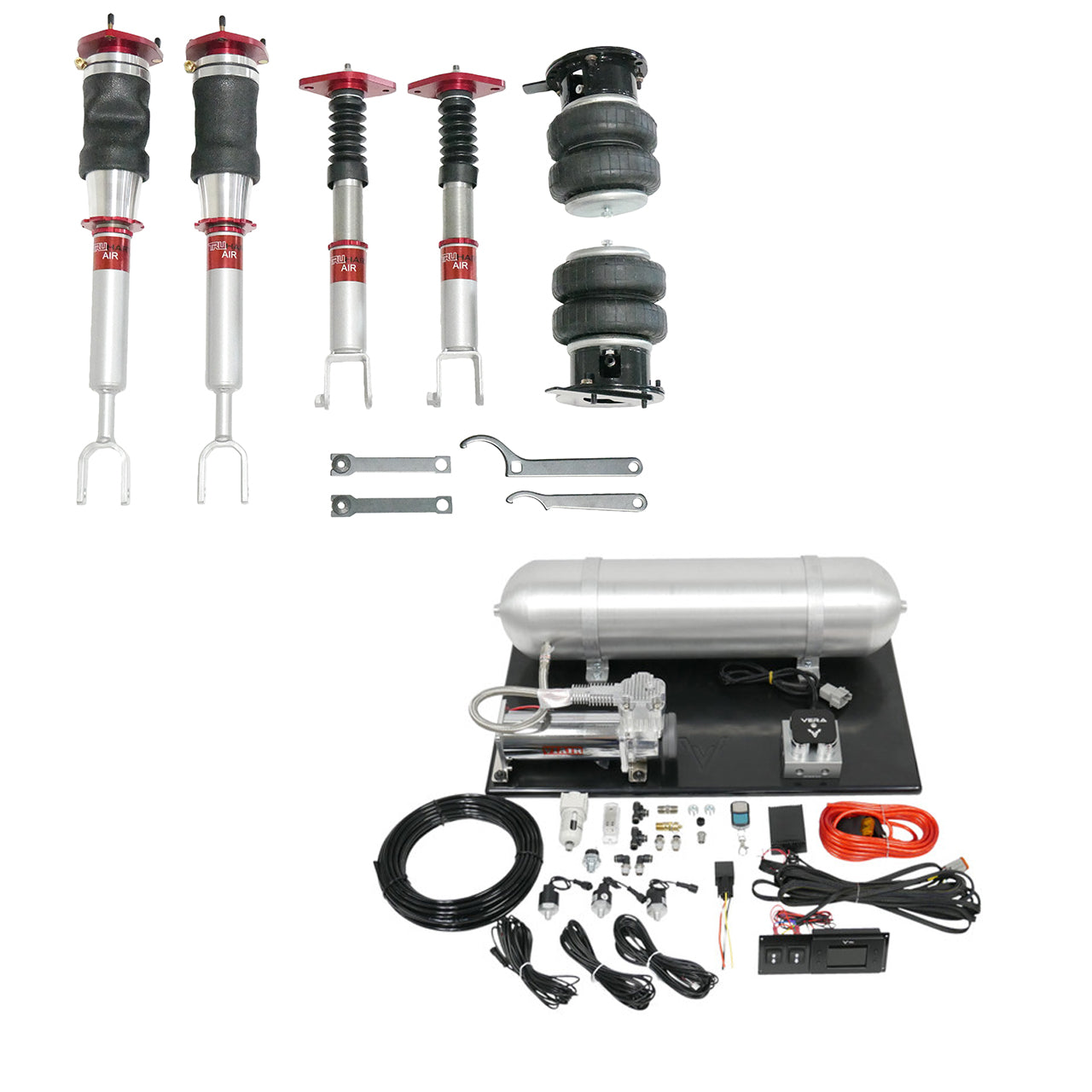 AirPlus Air Struts w/ VERA Evo Bluetooth Management For 07-08 Infiniti G35 Sedan 08-13 Infiniti G37 Coupe 07-14 Infiniti G37 Sedan 14-15 Infiniti Q60 Coupe 09+ Nissan 370Z RWD TruHart