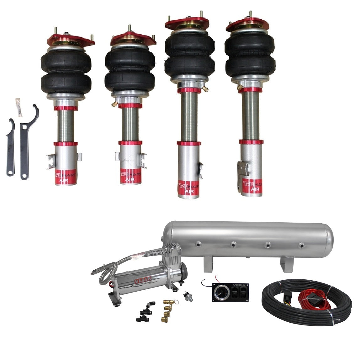 AirPlus Air Struts w/ VERA Essential Management For 03-07 Subaru Forester 02-07 Subaru Impreza WRX/STI TruHart