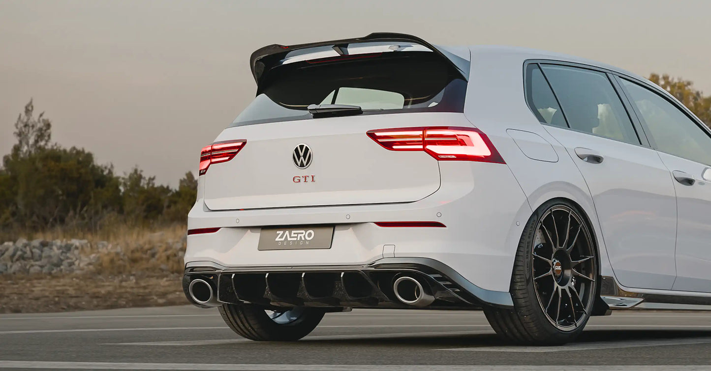 VW Golf R & Golf GTI Clubsport Mk8 EVO-1 Gloss Black Rear Spoiler