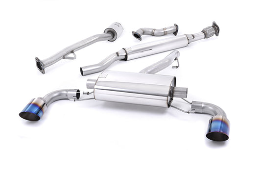 Milltek Primary Cat-Back {Resonated (quieter). "Burnt" Titanium Tips} for Subaru BRZ 2.0-litre (2012 to 2021)